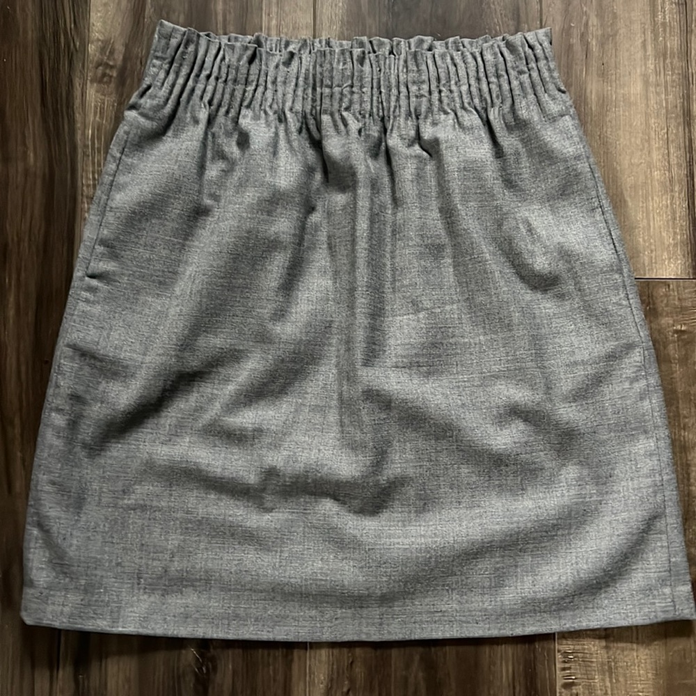 J Crew Factory wool mini skirt with side pockets and elastic waist